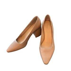 COPY - Naturalizer 27 Edit Tan Leather Pumps Chunky Heel Sz 8.5